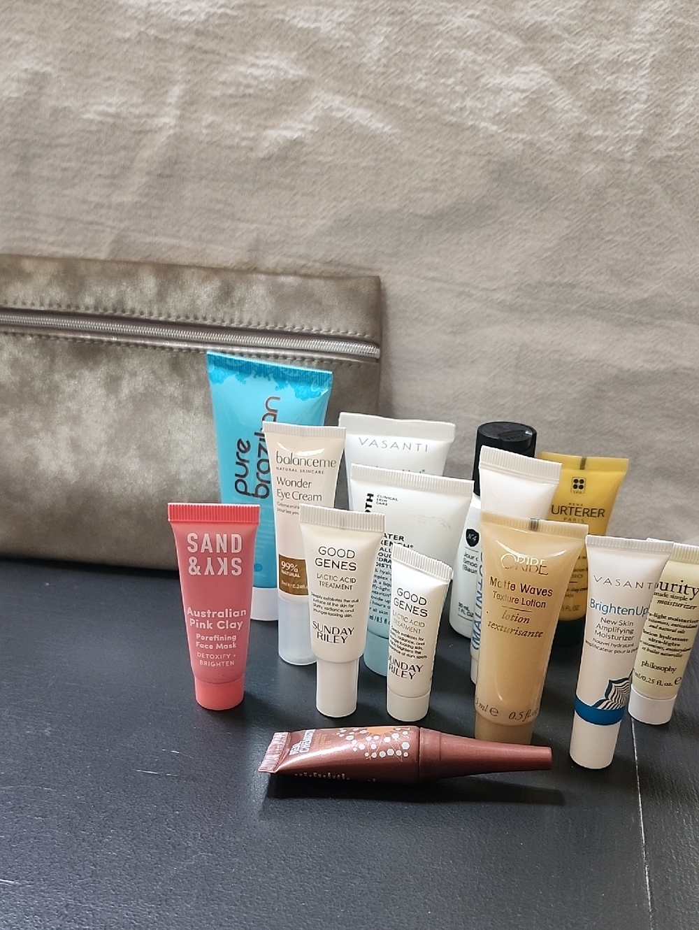 Assorted Premium Travel Skincare Lot: Vasanti, Purity, Pure Brazilian, Good Gene